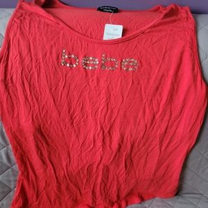 Bebe logo cut out tank top